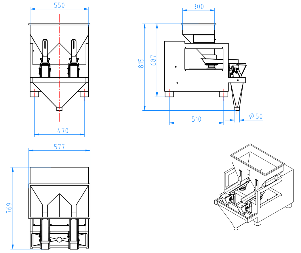 WL-P2H05 0.5L 2 Head Weigher
