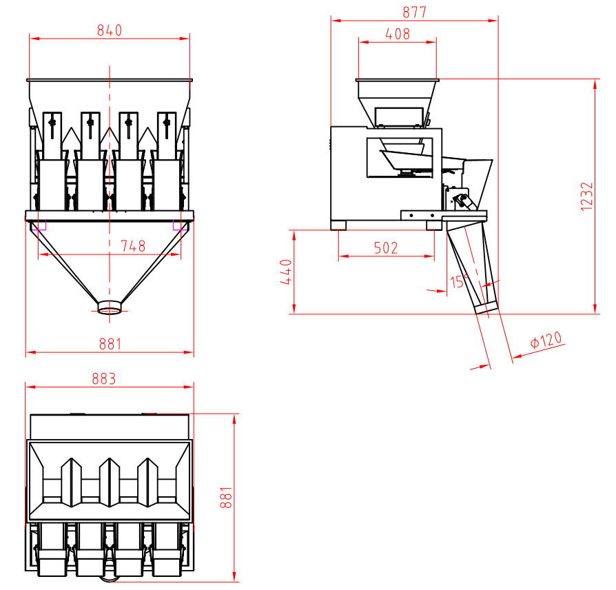 WL-P4H30 3L 4 Head Weigher