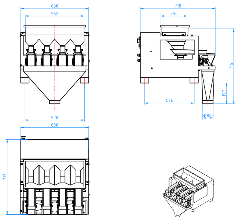 WL-P4H05 0.5L 4 Head Weigher