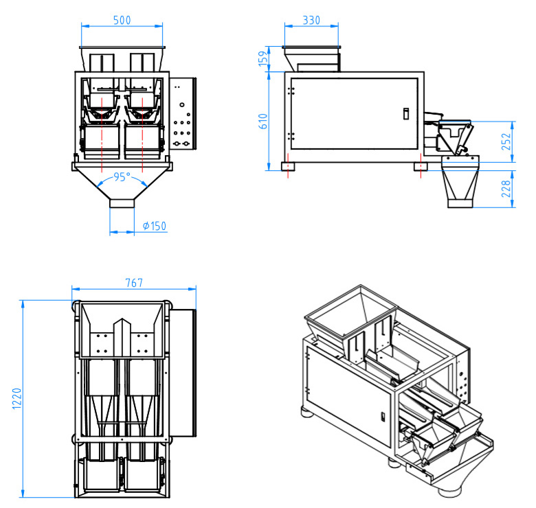 WL-TP2H50 Triplex 5L 2 Head Weigher